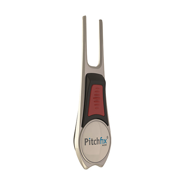 BLACK AND RED PITCHFIX DIVOT TOOL TOUR EDITION