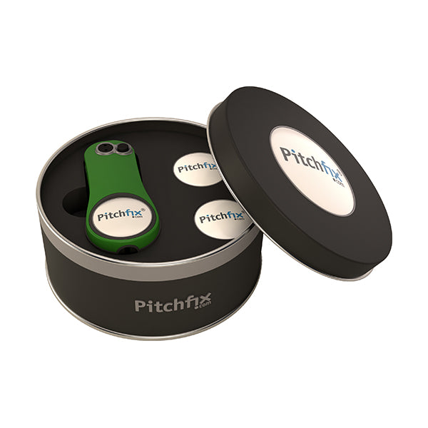 Round Golf Gift Tin with Fusion 2.5 and ballmarker