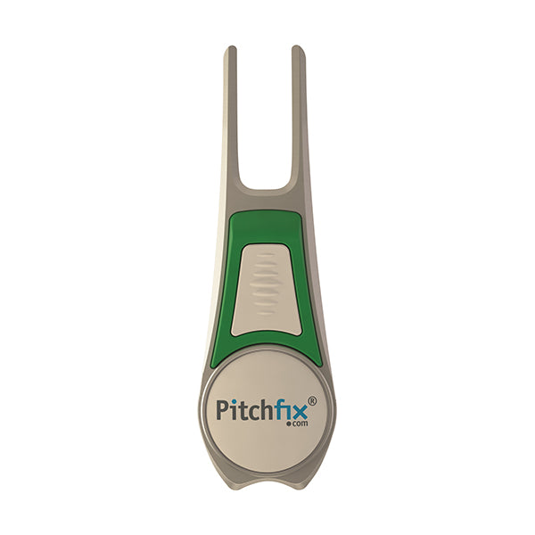 GREEN AND WHITE PITCHFIX DIVOT TOOL TOUR EDITION