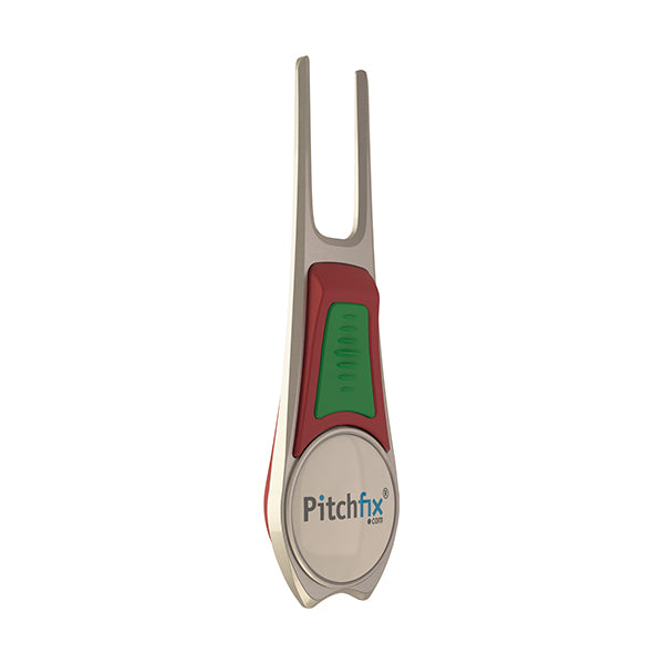 RED AND GREEN PITCHFIX DIVOT TOOL TOUR EDITION
