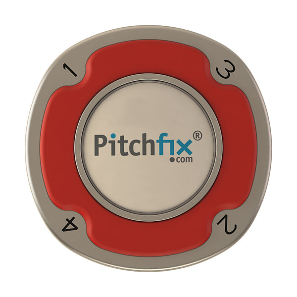 Red Pitchfix Multimarker Chip Golf Ball Marker