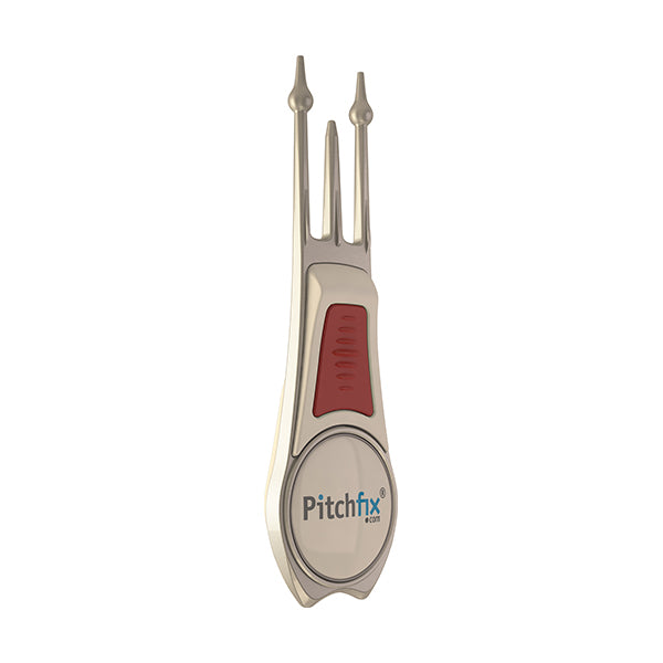 White and red  Pitchfix Tour Edition 2.5  Divot Tool
